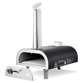 Outdoor Pizza Oven, 12 Inch Wood Fired Pizza Ovens, Pellet Pizza-Stove with Thermometer, Portable Pizza-Maker for Outside Backyard Patio Camping
