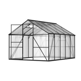 8 x 10 FT Polycarbonate Greenhouse, Heavy Duty Outdoor Green House with Adjustable Vents & Push-Pull Lockable Door, Quick Setup