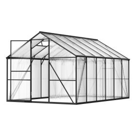 8 x 12 FT Polycarbonate Greenhouse, Heavy Duty Outdoor Green House with Adjustable Vent & Push-Pull Lockable Door, Quick Setup