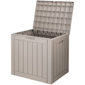 Outdoor Storage Box, 31 Gallon Resin Deck Box, Backyard Outside Toy and Towel Storage Cabinet Waterproof, for Patio Furniture Cushions, Garden To