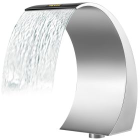 Stainless Steel Pool Fountain 17.7 x 11.8 x 23.6 inches Pool Fountain Silver Pool Fountains for In Ground Pools Garden Outdoor Waterfalls Sheer D
